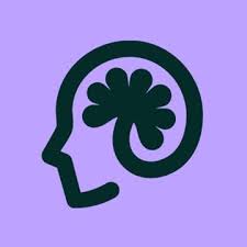 The Brainkind logo: a simplified image of a head facing left, with a clover-like spiral shape inside representing the brain.