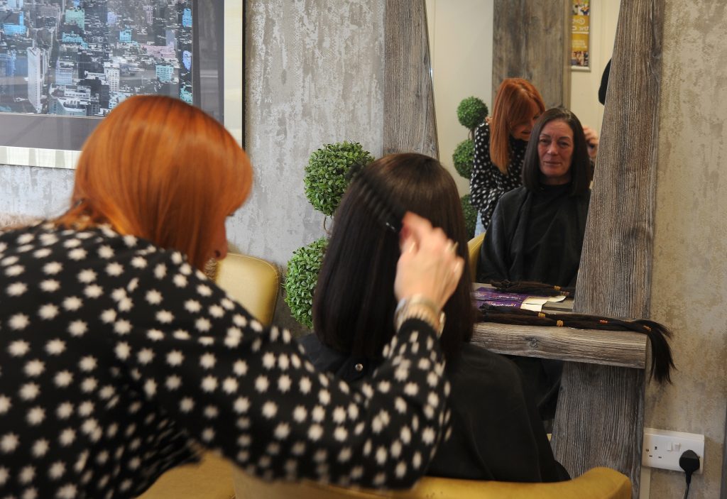 Learner enjoying treatments at the Crosby Training Salon.