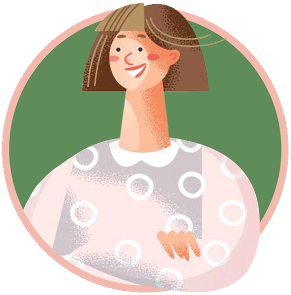 Illustration of a young smiling woman